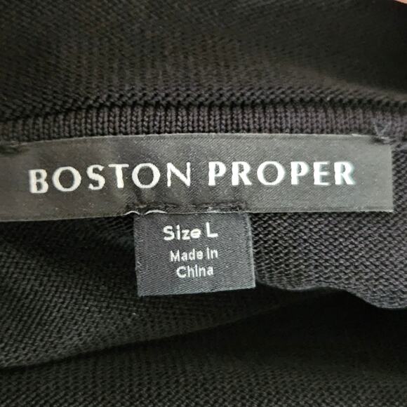 Boston Proper Sweater Women’s SZ LG Y2K 90s Style Long Sleeve Bejeweled Neck - Picture 3 of 13